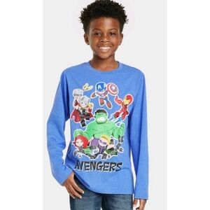 Marvel Avengers Long Sleeve Graphic Tshirt Blue Size XXL